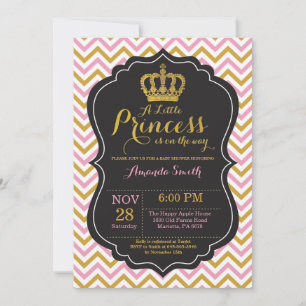 Invitation à une baby shower pour princesse rose e