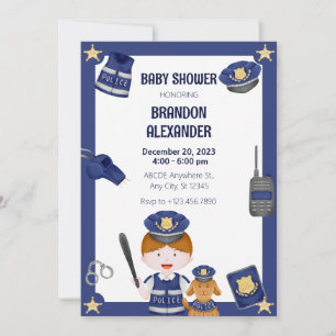 Invitation à une baby shower pour un garçon de pol