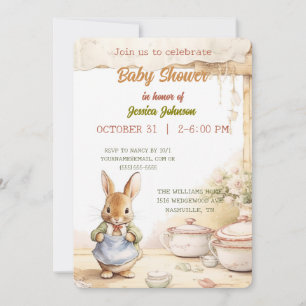 Invitation à une Baby Shower pour un Lapin Mignon
