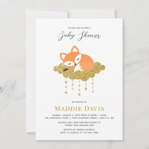 Invitation à une baby shower Renard