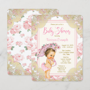 Invitation à une Baby Shower Rose Gold Rose Clair