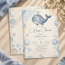 Invitation à une baby shower sous la mer