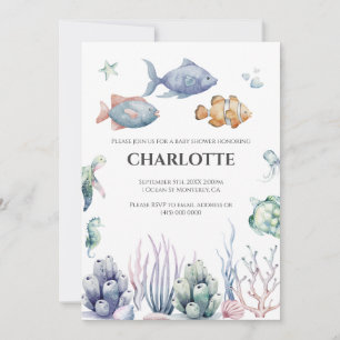Invitation à une Baby Shower "Sous l'Océan" 2 Code