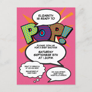 Invitation à une baby shower sur le thème de la po