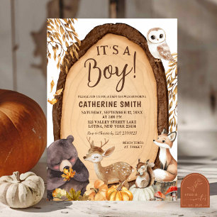 Invitation à une Baby Shower sur le thème de l'aut