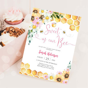 Invitation à une Baby Shower sur le thème des abei