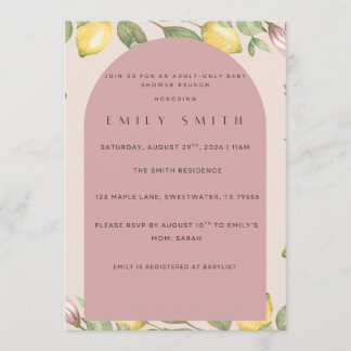 Invitation à une Baby Shower sur le thème du citro