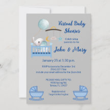 Invitation à une Baby Shower Virtuelle pour un Gar