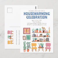 Invitation à une crémaillère Étagères mignonnes de