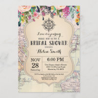 Invitation à une douche nuptiale de voyage