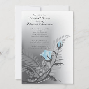 Invitation à une douche nuptiale Rose Bleu