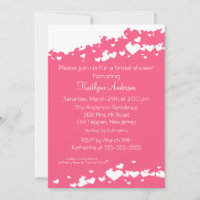 Invitation à une douche nuptiale sur le champ rose
