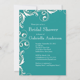 Invitation à une douche nuptiale turquoise d'éléga
