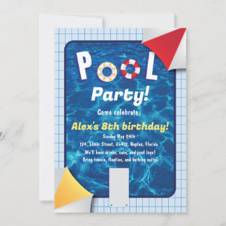 Invitation à une fête au bord de la piscine avec b