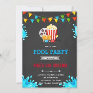 Invitation à une fête au bord de la piscine avec f