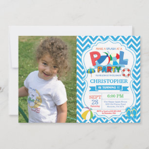 Invitation à une fête au bord de la piscine Été Sp
