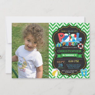 Invitation à une fête au bord de la piscine Garçon