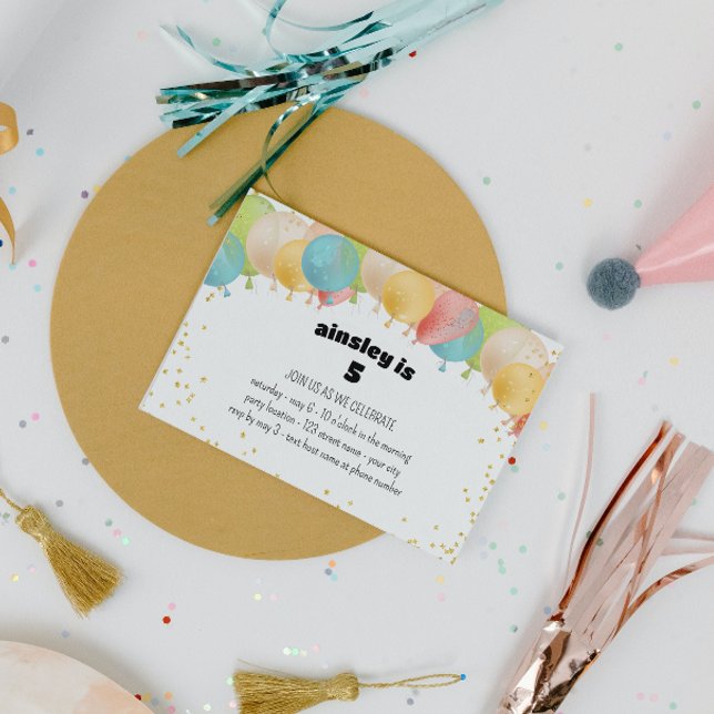 Invitation à une fête avec ballons de fête (Créateur téléchargé)