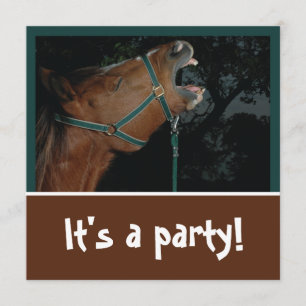 Invitation à une fête avec hennissement de cheval