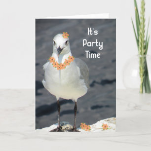 Invitation à une fête avec Mouette et Fleurs