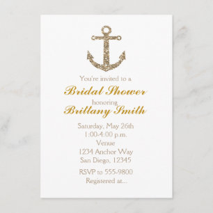 Invitation à une fête avec thème d'ancre nautique 