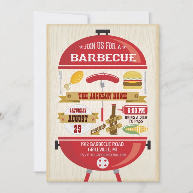 Invitation à une fête BBQ (Devant)