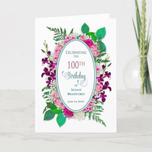 Invitation à une fête d'anniversaire 100 ans, oval