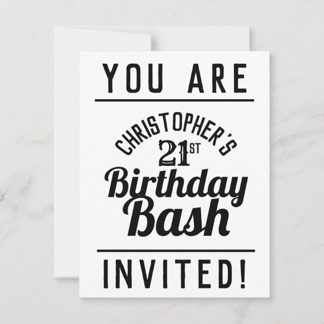 Invitation à une fête d'anniversaire 21 ans (Devant)