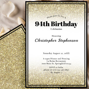 Invitation à une fête d'anniversaire 94 ans en noi