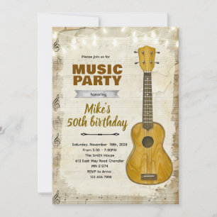 Invitation à une fête d'anniversaire à la guitare 