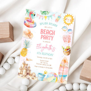 Invitation à une fête d'anniversaire à la piscine 