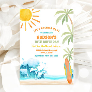 Invitation à une fête d'anniversaire à la plage