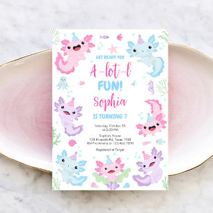 Invitation à une fête d'anniversaire amusante Axol