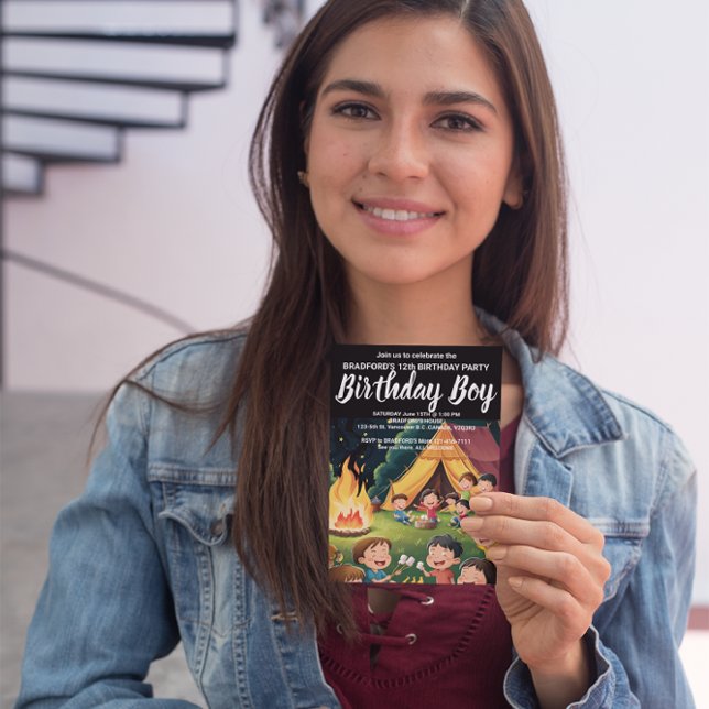 Invitation à une fête d'anniversaire autour d'un f (Créateur téléchargé)