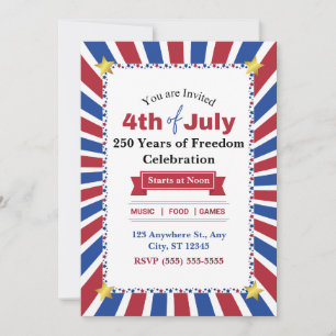 Invitation à une fête d'anniversaire aux États-Uni