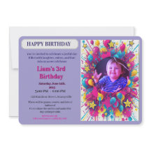 Invitation à une fête d'anniversaire avec ballon p