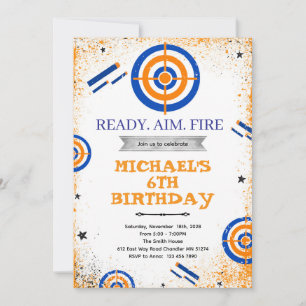 Invitation à une fête d'anniversaire avec pistolet
