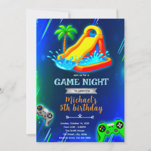Invitation à une fête d'anniversaire avec toboggan