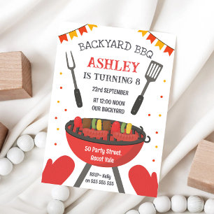 Invitation à une fête d'anniversaire BBQ dans la c