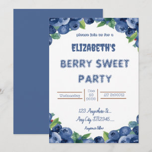 Invitation à une fête d'anniversaire Blueberry Ber