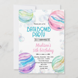 Invitation à une fête d'anniversaire bombes de bai