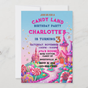 Invitation à une fête d'anniversaire Bright Candyl