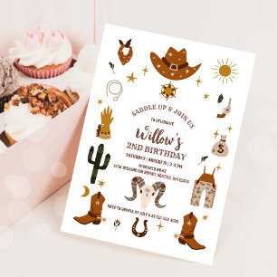 Invitation à une fête d'anniversaire cowboy