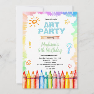 Invitation à une fête d'anniversaire Crayon Art