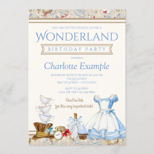 Invitation à une fête d'anniversaire d'Alice au pa