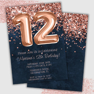 Invitation à une fête d'anniversaire de 12 ans Ros
