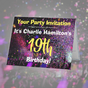 Invitation à une fête d'anniversaire de 19 ans