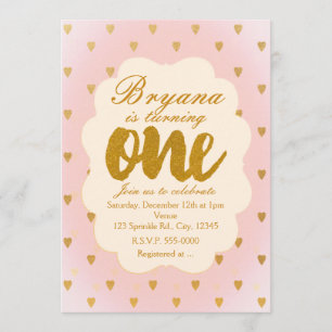 Invitation à une fête d'anniversaire de 1 an avec 