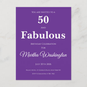 Invitation à une fête d'anniversaire de 50 ans