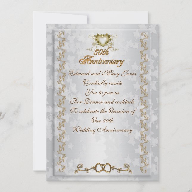 Invitation à une fête d'anniversaire de 50 ans ave (Devant)